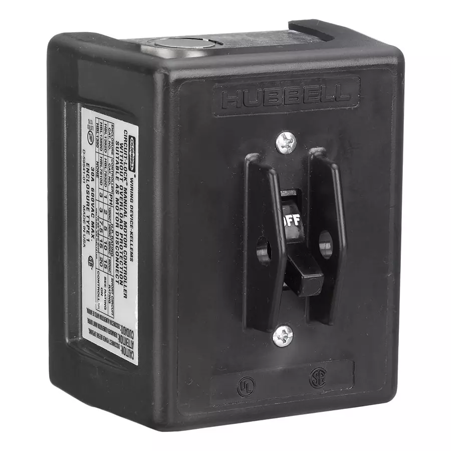 HUBBELL WIRING DEVICES SW DISCONNECTOR, 2P, 30A, 600VAC, SMD, HBL1392