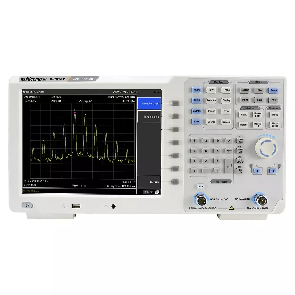 MULTICOMP PRO Spectrum Analysers SPECTRUM ANALYSER, 9KHZ TO 1.5GHZ, 5KG, MP700022 EU-UK