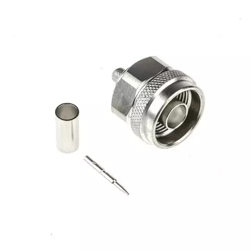 Telegartner Plug Cable Mount N Connector 50 Ω Crimp Termination Straight Body, J01020A0108