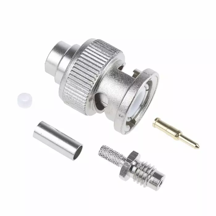Telegartner Plug Cable Mount BNC Connector 50 Ω Crimp Termination Straight Body, J01000A1294