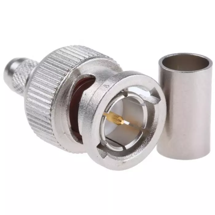 Telegartner Plug Cable Mount BNC Connector 75 Ω Crimp Termination Straight Body, J01002A1261