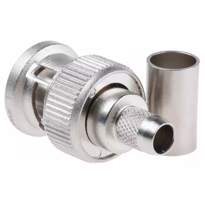 Telegartner Plug Cable Mount BNC Connector 75 Ω Crimp Termination Straight Body, J01002A1261