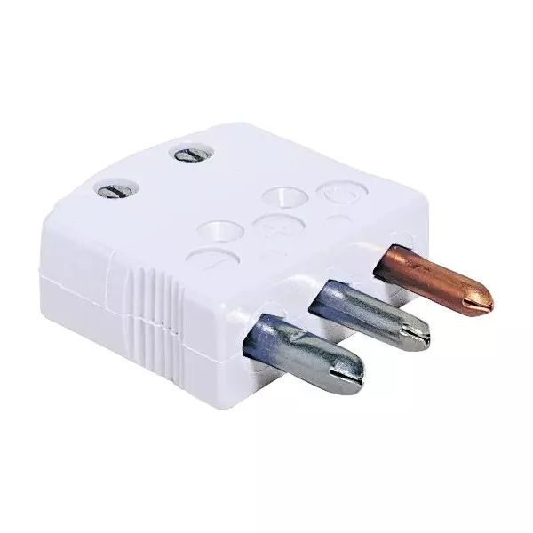 Omega OTP Series Thermocouple Connector Standard White 3-Prong Plug Type U, OTP-U-M