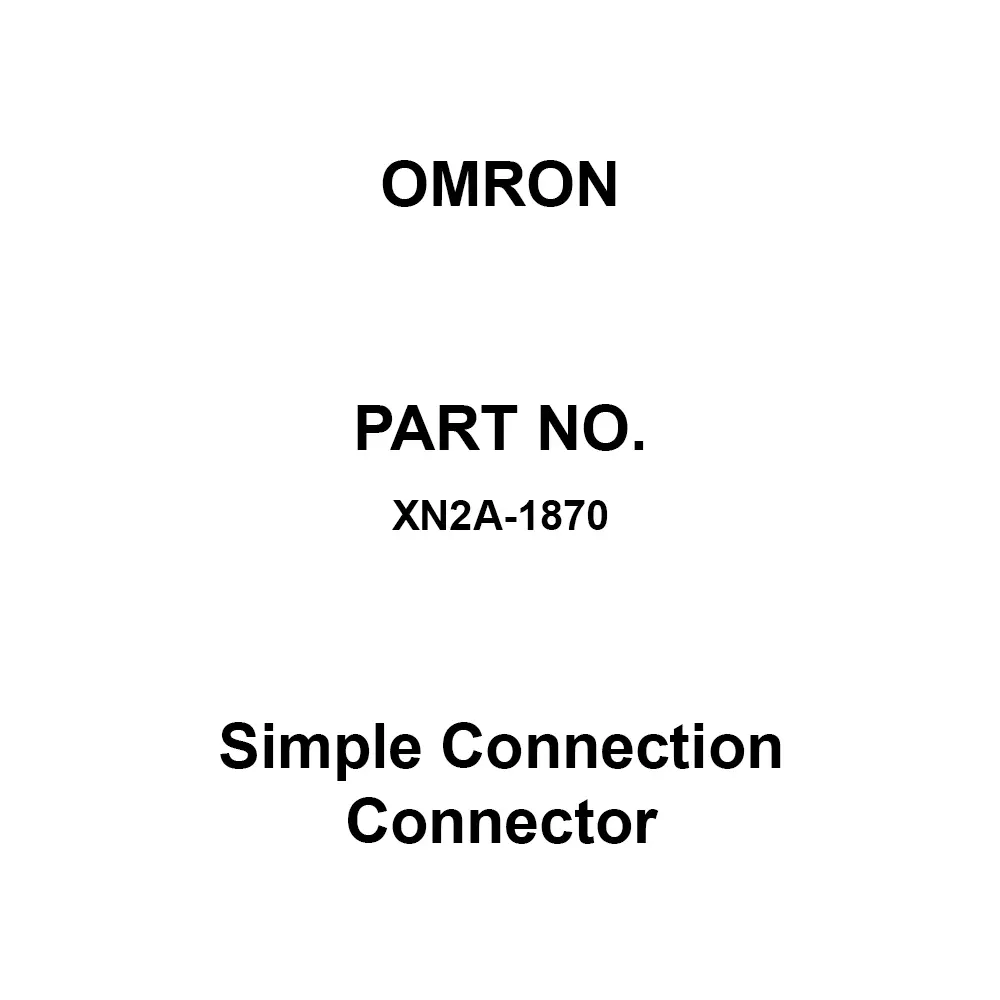 Omron Simple Connection Connector 1000 mΩ or more at 500 V DC, XN2A-1870