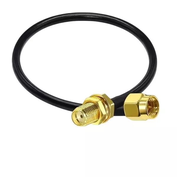 NBR RG-58 SMA Male to SMA Female Coaxial Antenna Extension Cable 15 cm (6 inch) Length Black, CA0224