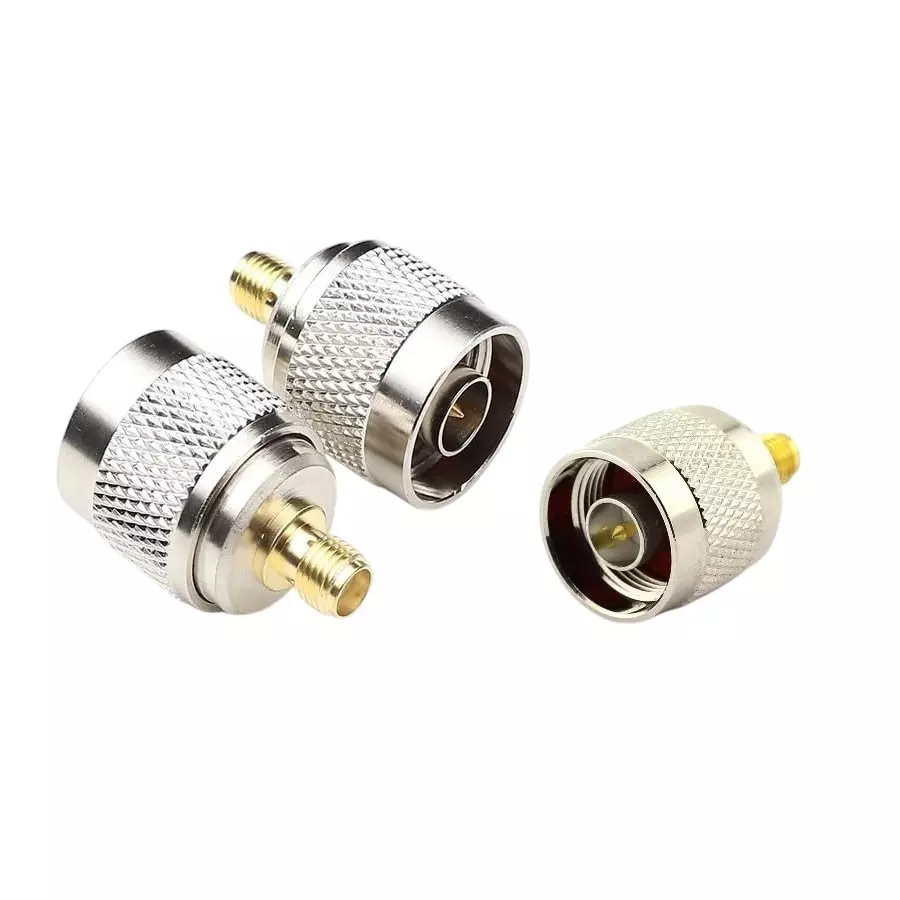 NBR N-Male to SMA Female Coaxial RF Adapter Pure Brass, TA003-3 (Pack of 3 Pcs)