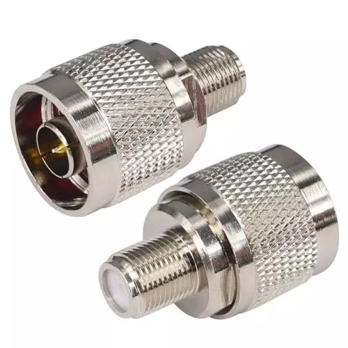 NBR N-Male to F-Type Female Low Loss Coaxial Connector 50 Ω Impedance, Silver