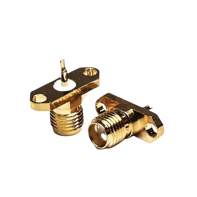 NBR SMA Female PCB Solder Adapter 2-Hole Flange Panel Mount without Teflon Connector, RC080