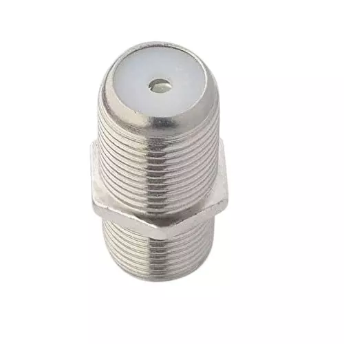 NBR F-Type Female to F-Type Female RG6 Coaxial Cable Connector Round Shape, Silver