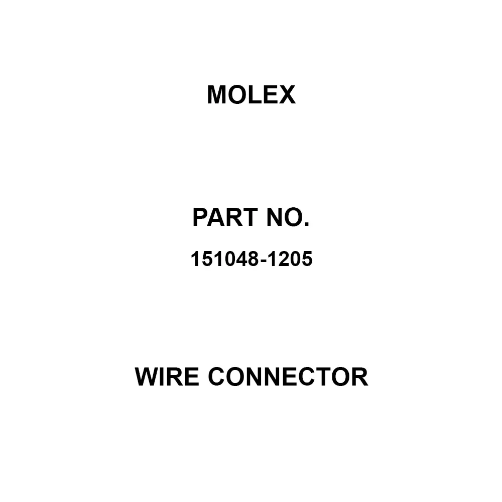 Molex Wire Connector 2 Pole, 151048-1205 (Pack of 6300)