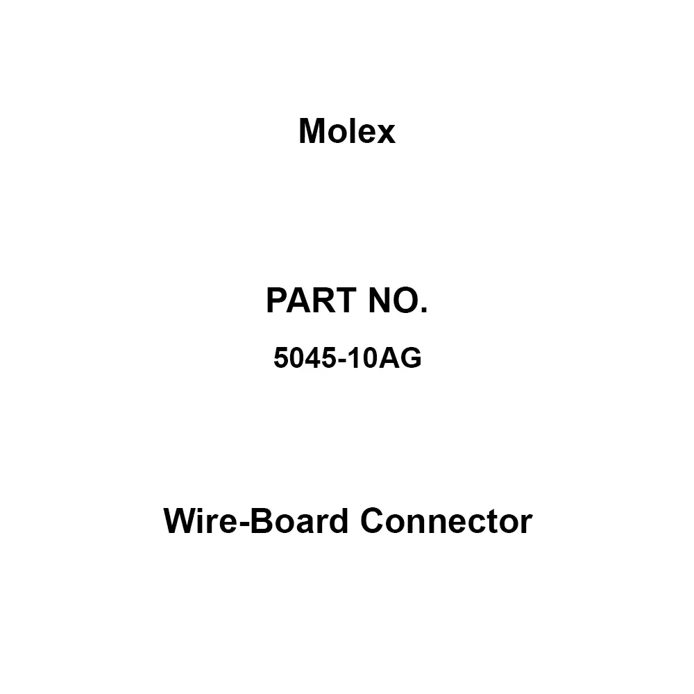 Molex Wire-Board Connector 20 mΩ or less ohm Contact Resistance 1000 or more mohm Insulation Resistance, 5045-10AG (Pack of 100)