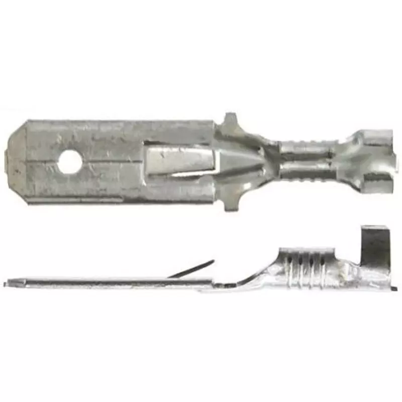 TE CONNECTIVITY Spade Connector Crimping Connection [Maximum] 2.5 mm² Compatible Cable, 160450-2 (Pack of 100)
