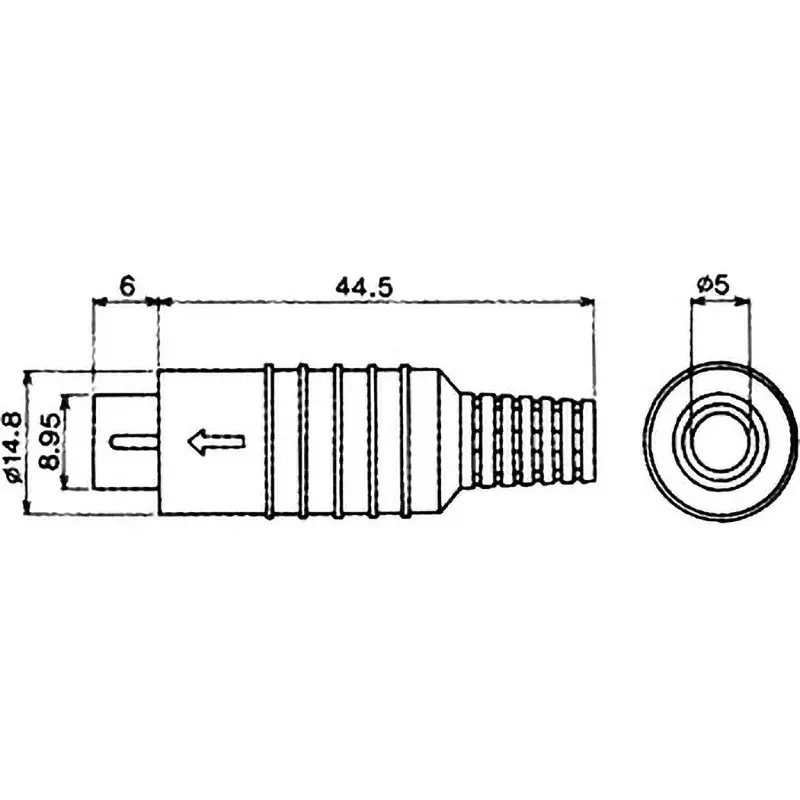 MARUSHIN ELECTRIC Pin Jack / Din Connector 4 Pole Straight Male, MP-371/4