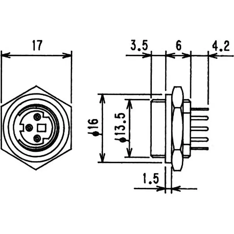 MARUSHIN ELECTRIC Pin Jack / Din Connector 8 Pole Straight Female, MJ-381/8 (Pack of 10)