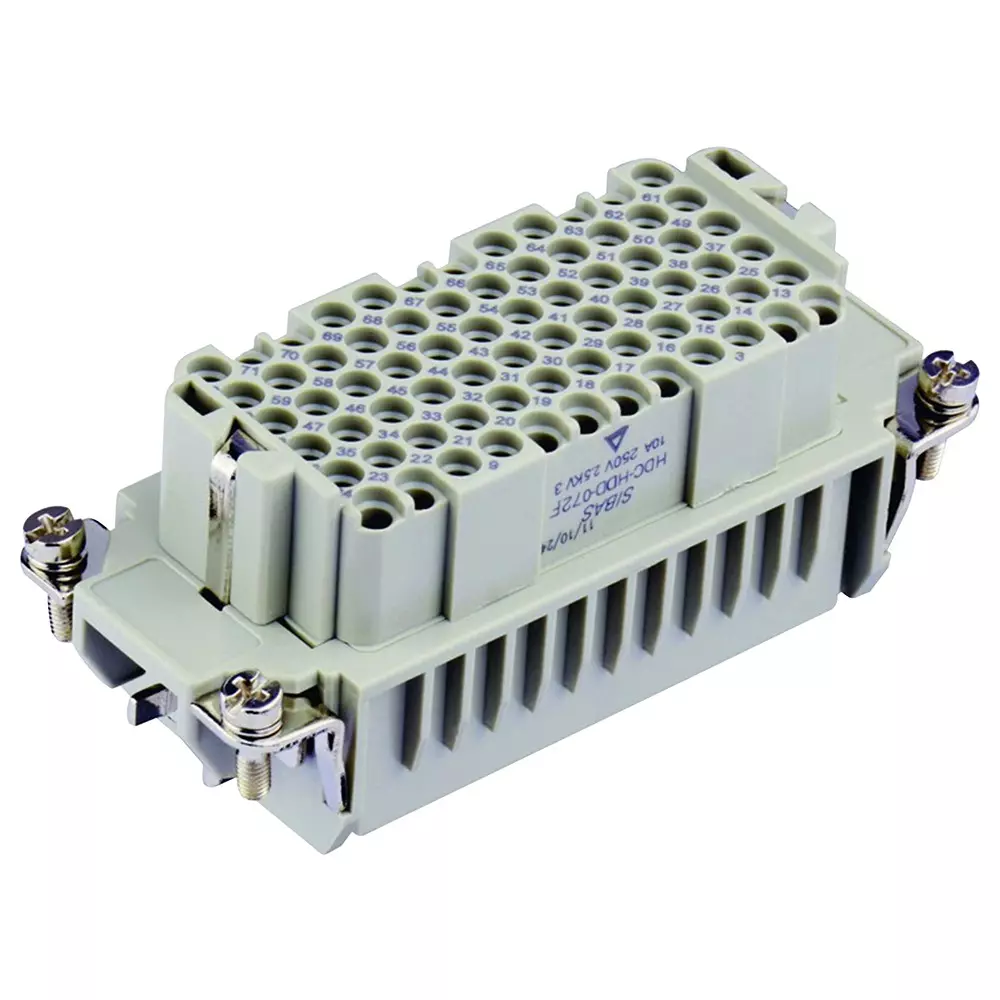 MOLEX / FLAMAR Heavy Duty Insert 10 Amp Current Rating 72+PE Contacts Receptacle Gender, T2030722201-000