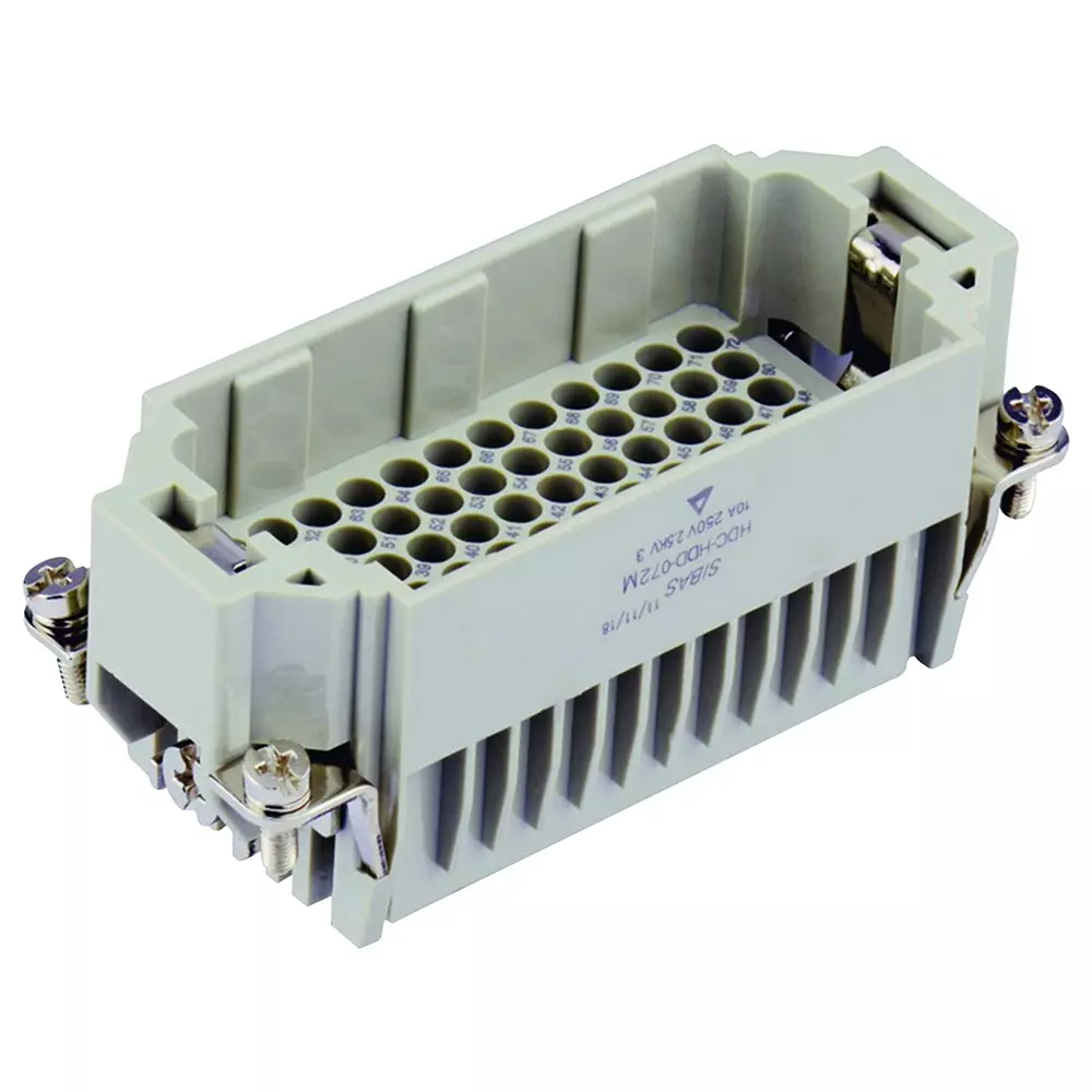 MOLEX / FLAMAR Heavy Duty Insert 10 Amp Current Rating 72+PE Contacts Plug Gender, T2031442101-000