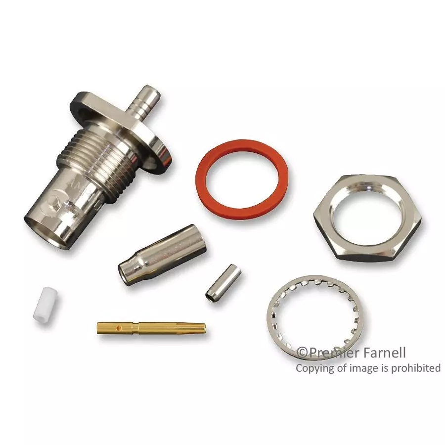 AMPHENOL RF RF Connectors RF/COAXIAL, BNC BULKHEAD JACK STR 50 OHM CRIMP, 031-318