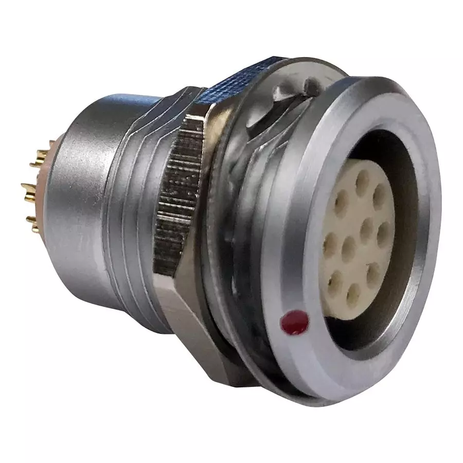 NORCOMP Circular Connector, Rcpt, 10Pos, Panel, 821B010-203RF01