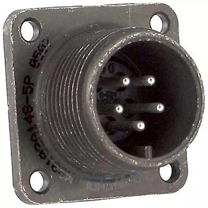 AMPHENOL INDUSTRIAL CIRCULAR CONNECTOR, RECEPTACLE, SIZE 14S, 5 POSITION, BOX, MS3102A14S-5P