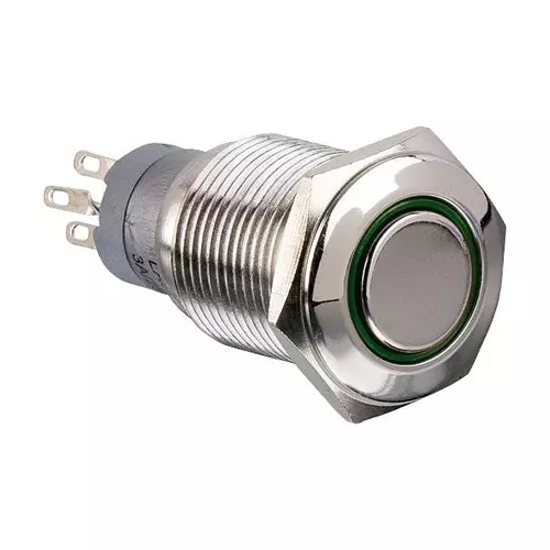 ARCOLECTRIC (BULGIN LIMITED) VANDAL RESISTANT SW, DPDT, 3A, 250V, GRN, MP0045/1D1GN220S