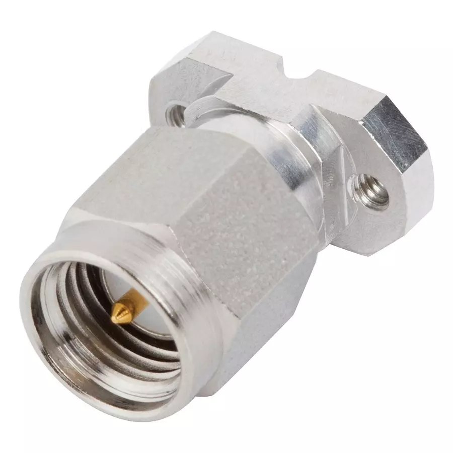 AMPHENOL SV MICROWAVE SMA PLUG CONN, 50 OHM, FLANGE, SF2911-60973