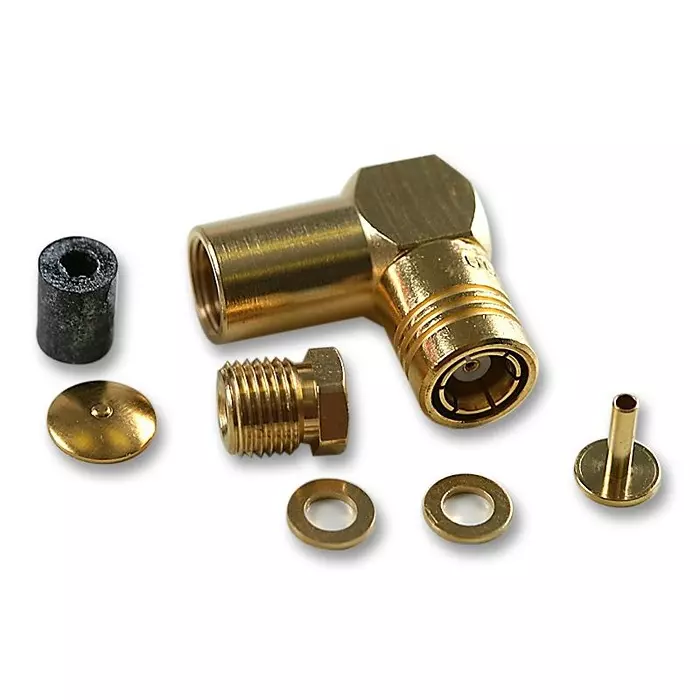 RADIALL RF COAXIAL, SMB, RIGHT ANGLE PLUG, 50OHM, R114165000