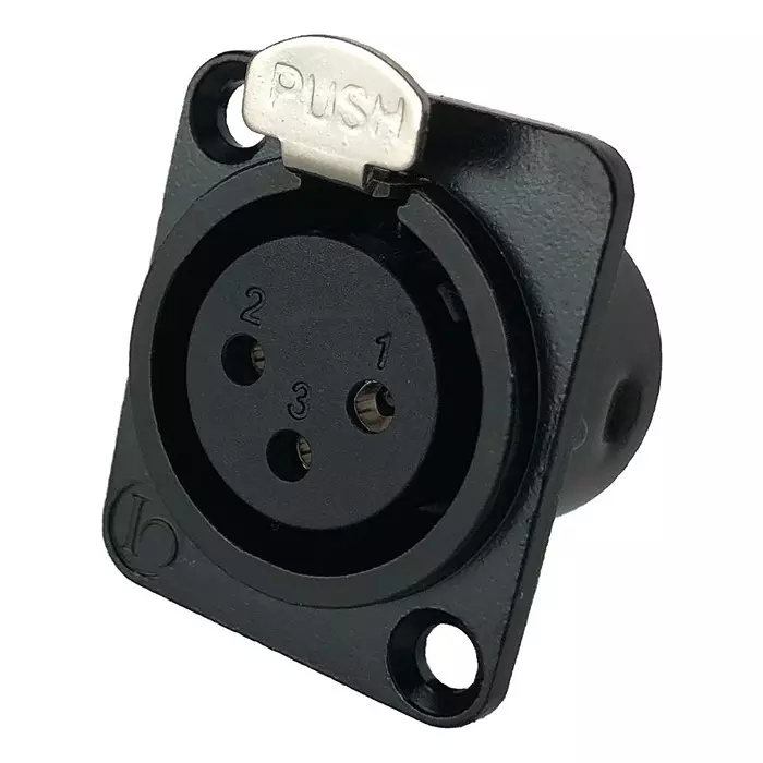 IO AUDIO TECHNOLOGIES Xlr Connector, Jack, 3Pos, Panel, IO-XLR3-F-BK-JL