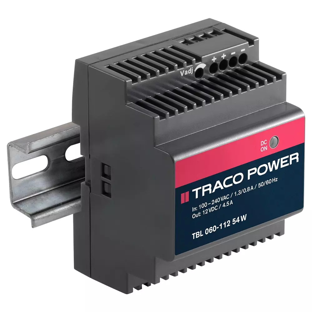 TRACO POWER AC / DC DIN Rail Mount Power Supplies POWER SUPPLY, 24V, 60W, TBL 060-124
