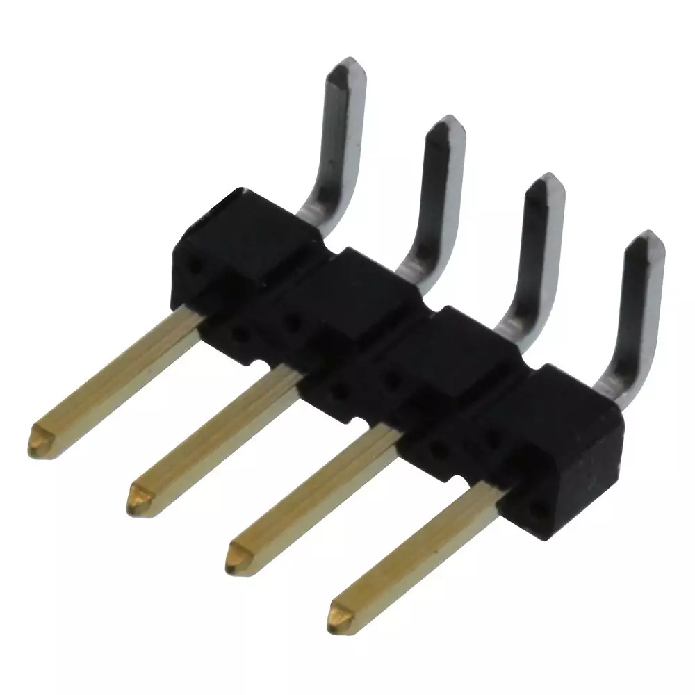 AMPHENOL COMMUNICATIONS SOLUTIONS CONN, R/A HEADER, 4POS, 1ROW, 2.54MM, 77315-118-04LF