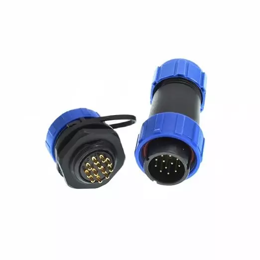 Sibass Electric 12 Pin Connector Straight to Panel 21 mm 5 A Waterproof IP68 Rating with CE Mark (Pack of 100)