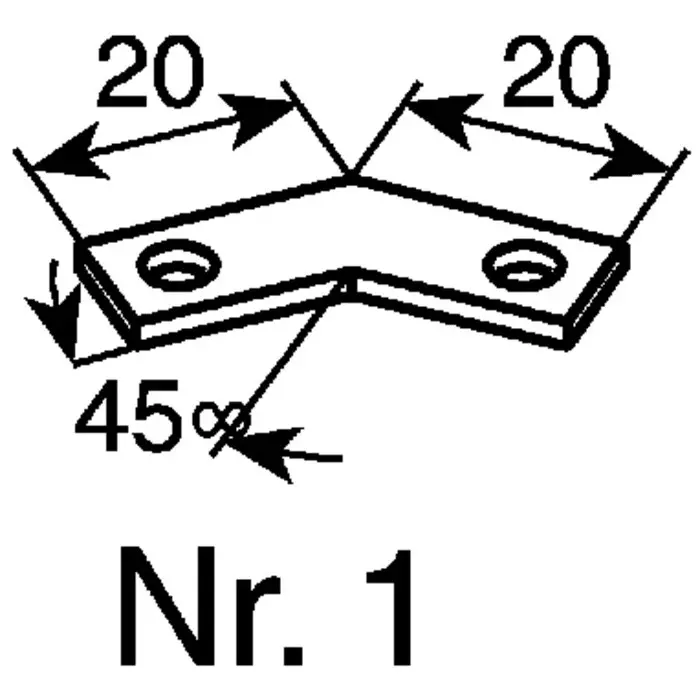 FlexLink M6 45 ° Connector Connecting Component Strut Profile 22 mm 44 mm Groove Size 5.5 mm, XDFW 9X45