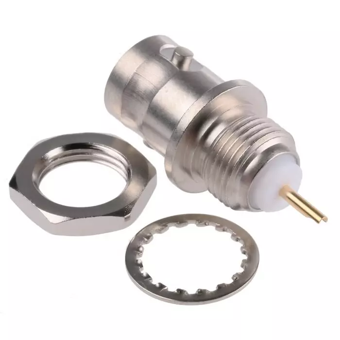 Telegartner Jack Panel Mount BNC Connector 75 Ω Solder Termination Straight Body, J01003A0619