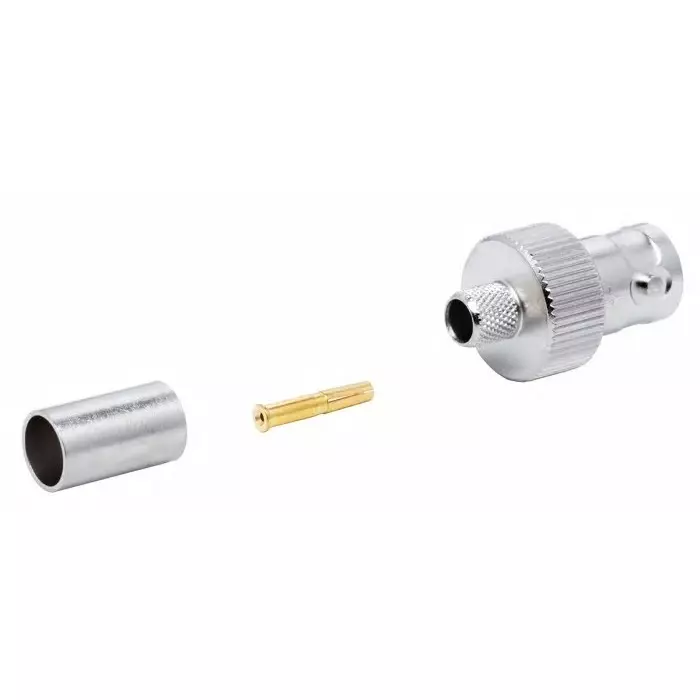 Telegartner Jack Cable Mount BNC Connector 75 Ω Crimp Termination Straight Body, J01003A1369