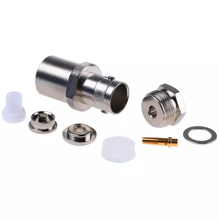 Telegartner Jack Cable Mount BNC Connector 50 Ω Clamp Termination Straight Body, J01001A0032