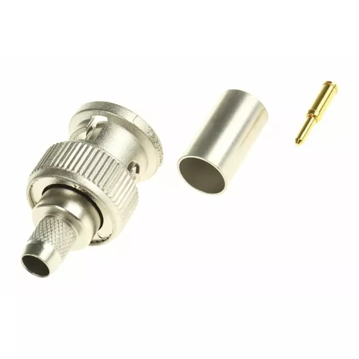 Telegartner Plug Cable Mount BNC Connector 75 Ω Crimp Termination Straight Body, J01002A1352