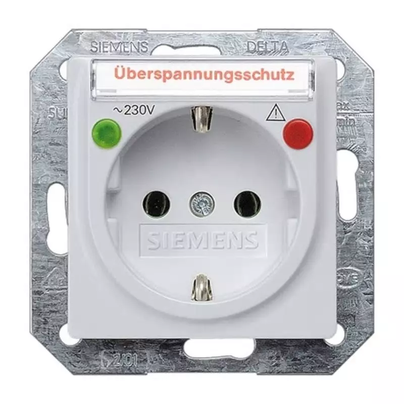 Siemens 5UB19 2 Gang Electrical Socket, 2 Poles, 16A, Schuko, 5UB1936
