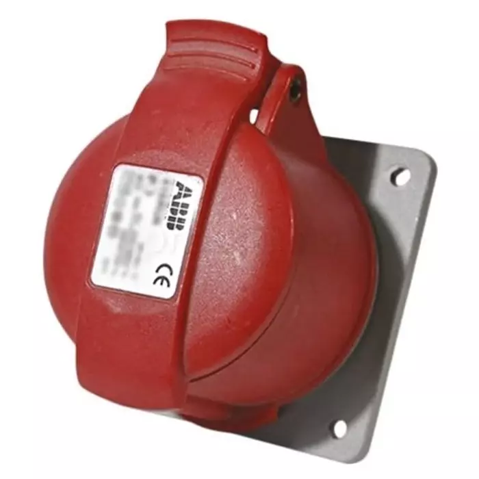 Amphenol Industrial Easy Safe IP44 Red Panel Mount 3P + N + E Industrial Power Socket, Rated At 16A, 415 V, 2CMA193187R1000416RU6