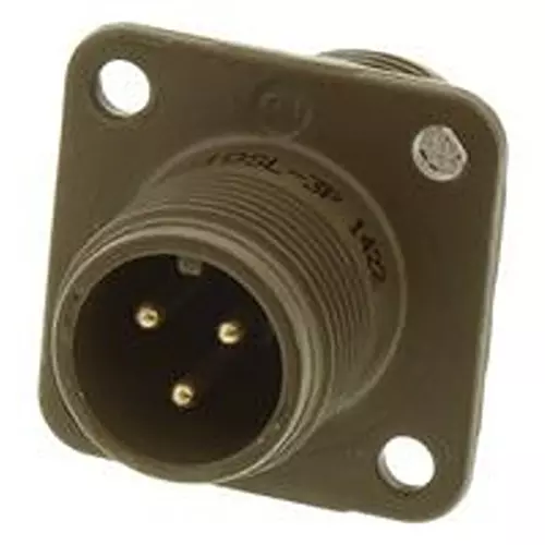 AMPHENOL INDUSTRIAL Circular Connector RECEPTACLE SIZE 10SL, 3 POSITION, WALL, 97-3100A-10SL-3P