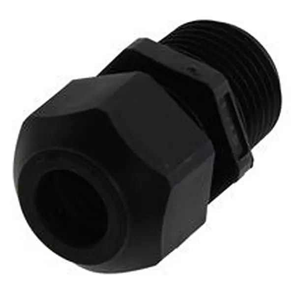 HUBBELL WIRING DEVICES Cord Connector, Str, Nylon 6.6, Npt 0.5In, Black, SEC50BA