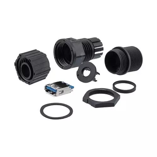 L-COM Usb Sealed Conn, 3.0 Type A, Rcpt, 9Pos, Wpusbcn-A-3