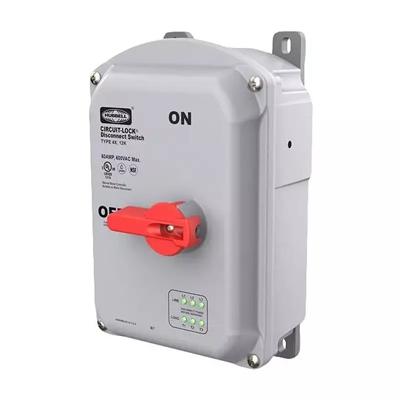 HUBBELL WIRING DEVICES Motor Disconnect Switch, 3P, 60A, 600Vac, Hblds60P