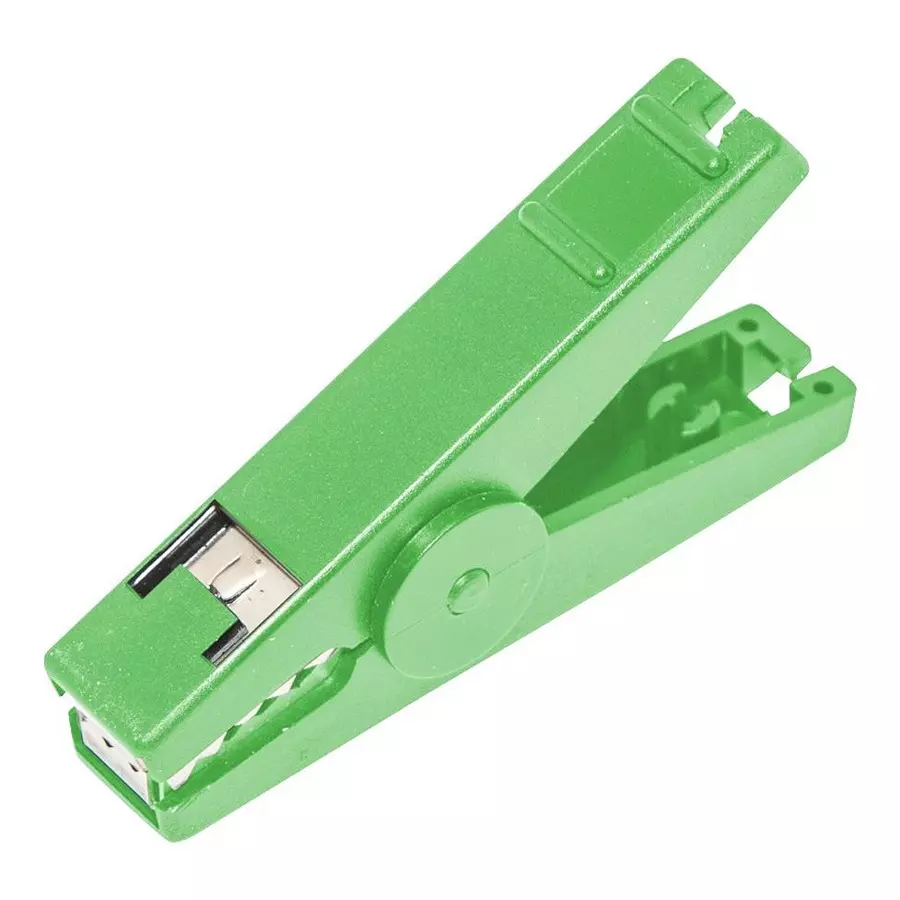 MUELLER ELECTRIC Mini Alligator Clip, 16 mm, Green, 30A, Bu-112-5.
