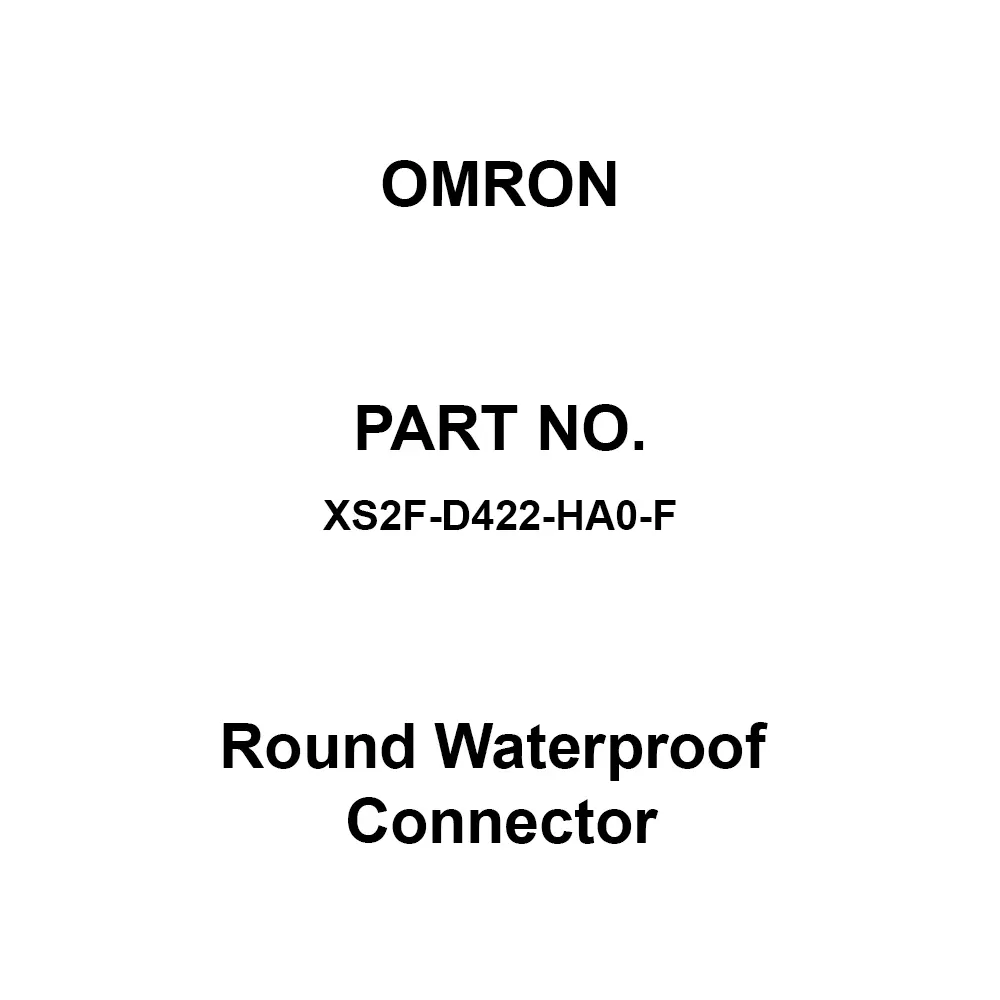 Omron Round Waterproof Connector DC 250 V Rated Voltage, XS2F-D422-HA0-F
