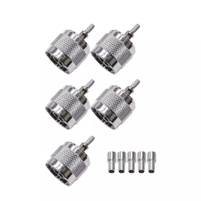 NBR N-Male Crimp Solder Connector for RG-316, RG-174, RG-188 & LMR100 Coaxial Cables (Pack of 5 Pcs)