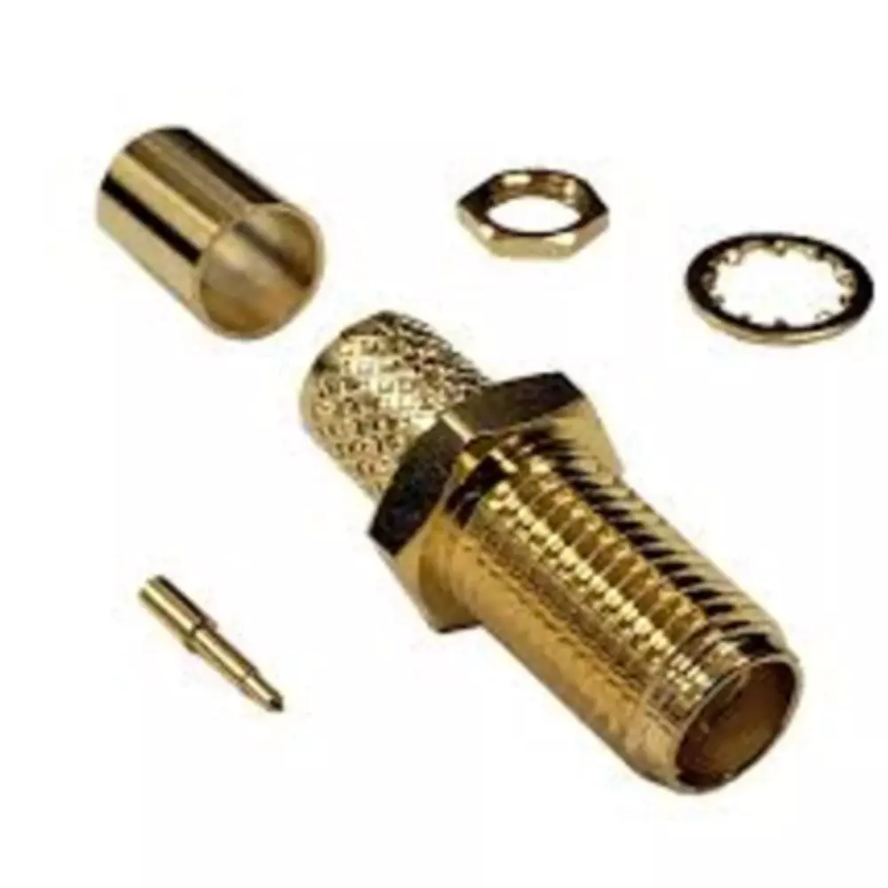 GENERIC SMA Female Bulkhead to RP SMA Female Crimp Type Bulkhead RF Coaxial Connector 50 Ω Impedance
