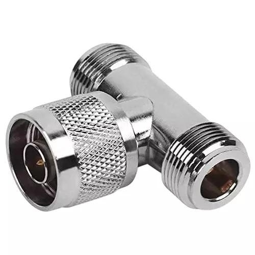 GENERIC N Male to Dual N Female 3-Way T-Type Splitter Coaxial Adapter 50 Ω Impedance