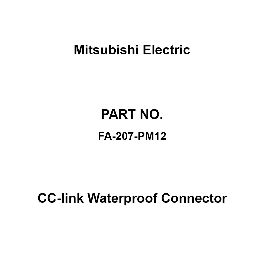 Mitsubishi Electric CC-link Waterproof Connector Compliant with JIS C 0023 Corrosion Resistance, FA-207-PM12