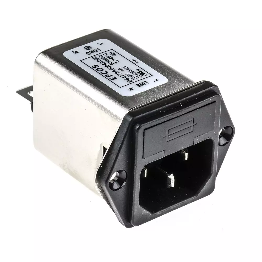 Epcos B84773 Series Panel Mount IEC Inlet Filter 4 Amp 250 V AC/DC, B84773A0004A000