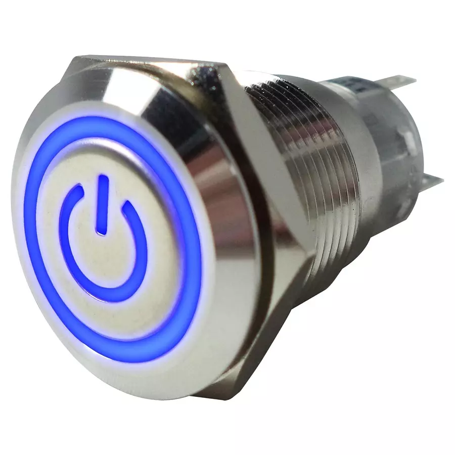 MULTICOMP PRO Standard Anti Vandal Switches ANTIVANDAL SW, SPDT, 5A, 250V, PANEL, MP-PB7-03LB22CFPB12V.