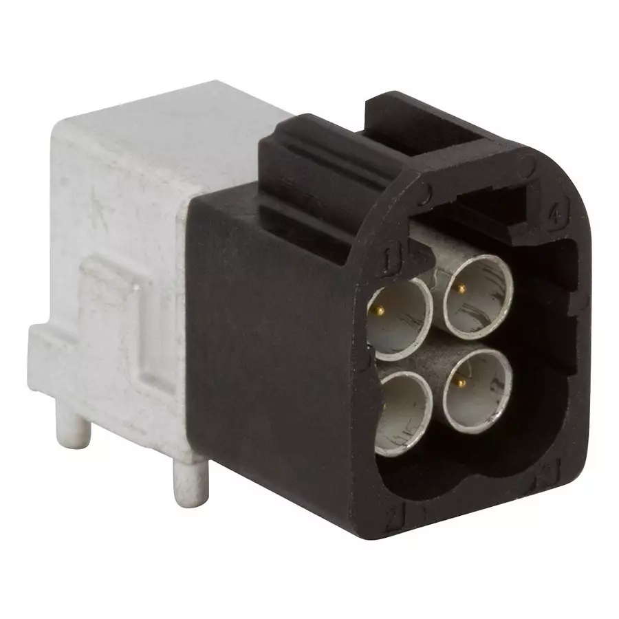 AMPHENOL RF RF Connectors RF COAXIAL, MINI-FAKRA R/A PLUG, 50 OHM, FM4-NARP-PCB-1